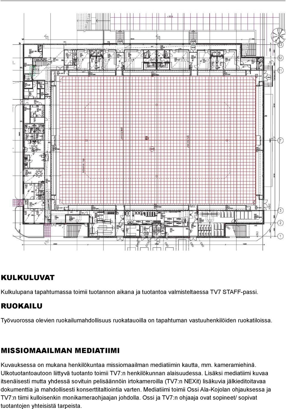 MISSIOMAAILMAN MEDIATIIMI Kuvauksessa on mukana henkilökuntaa missiomaailman mediatiimin kautta, mm. kameramiehinä. Ulkotuotantoautoon liittyvä tuotanto toimii TV7:n henkilökunnan alaisuudessa.