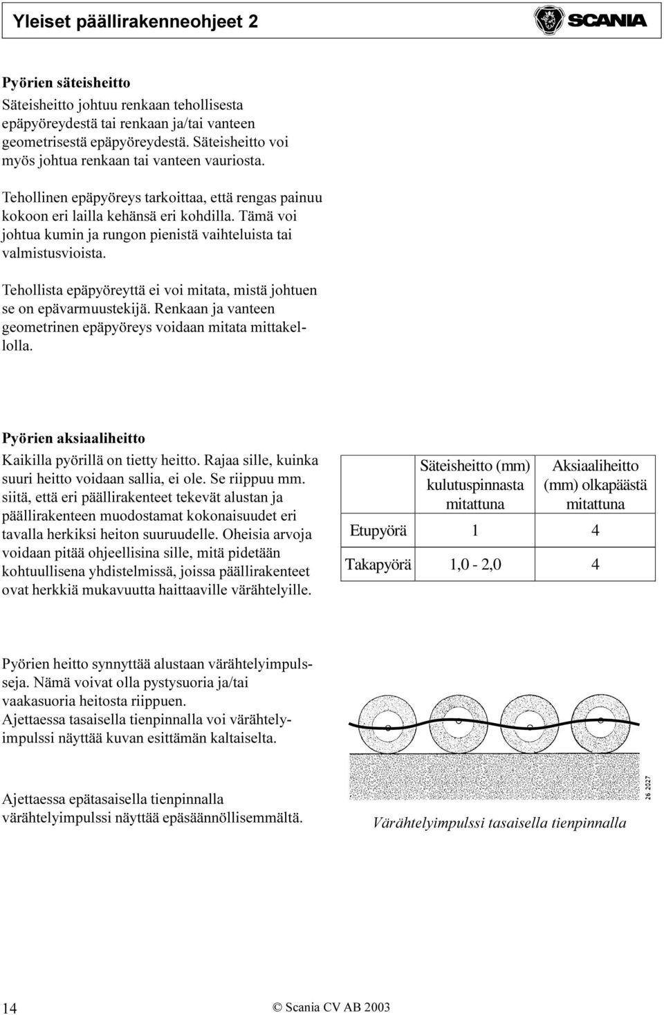 Tehollista epäpyöreyttä ei voi mitata, mistä johtuen se on epävarmuustekijä. Renkaan ja vanteen geometrinen epäpyöreys voidaan mitata mittakellolla.