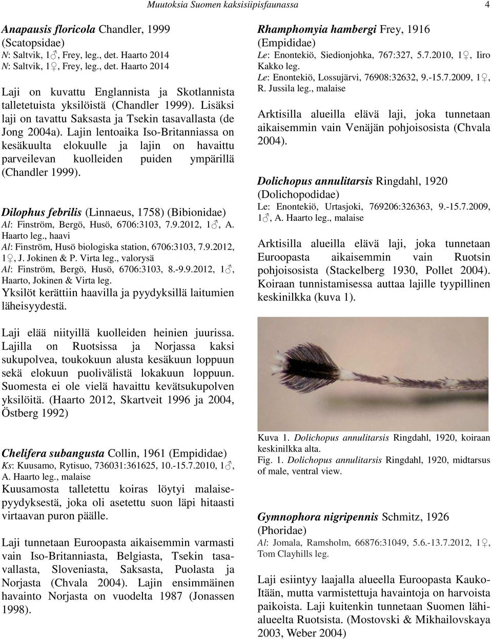 Lisäksi laji on tavattu Saksasta ja Tsekin tasavallasta (de Jong 2004a).