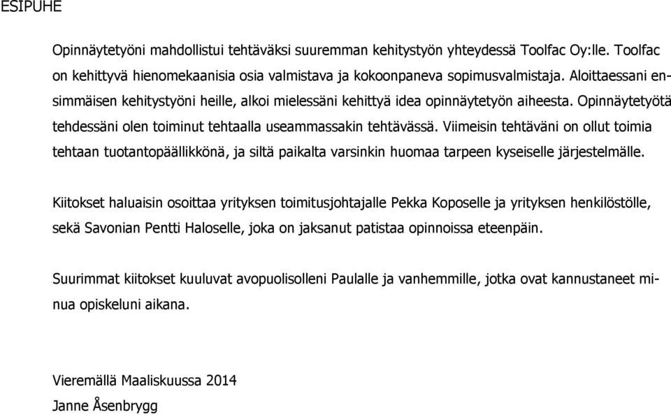 Viimeisin tehtäväni on ollut toimia tehtaan tuotantopäällikkönä, ja siltä paikalta varsinkin huomaa tarpeen kyseiselle järjestelmälle.