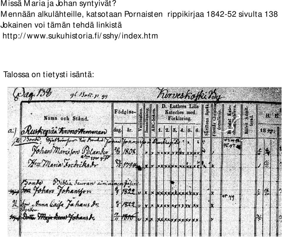 rippikirjaa 1842-52 sivulta 138 Jokainen voi tämän