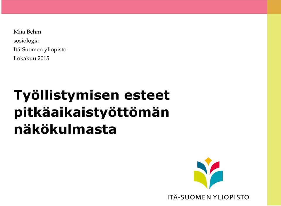 Lokakuu 2015 Työllistymisen