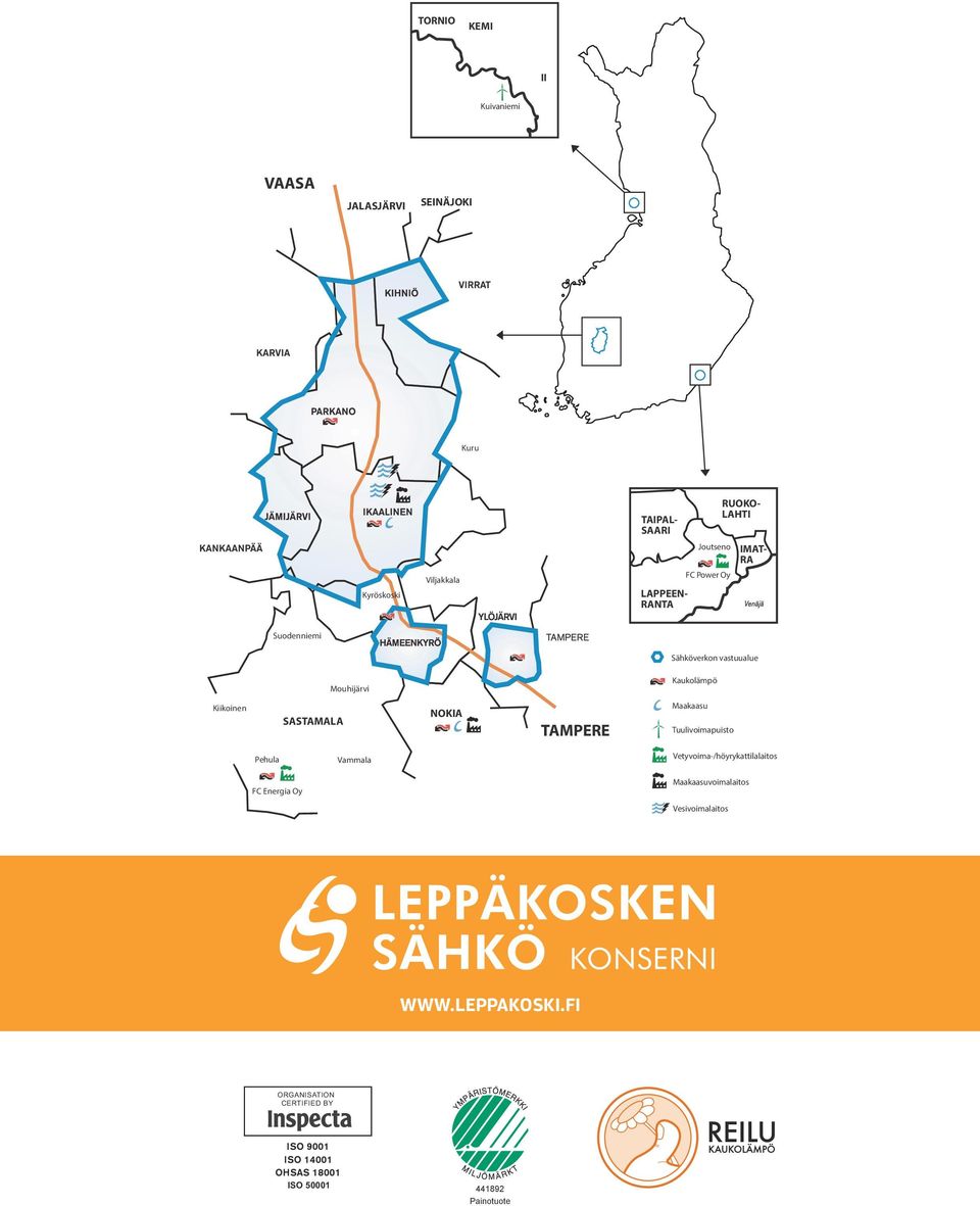 Kaukolämpö Kiikoinen SASTAMALA NOKIA TAMPERE Maakaasu Tuulivoimapuisto Pehula FC Energia Oy Vammala