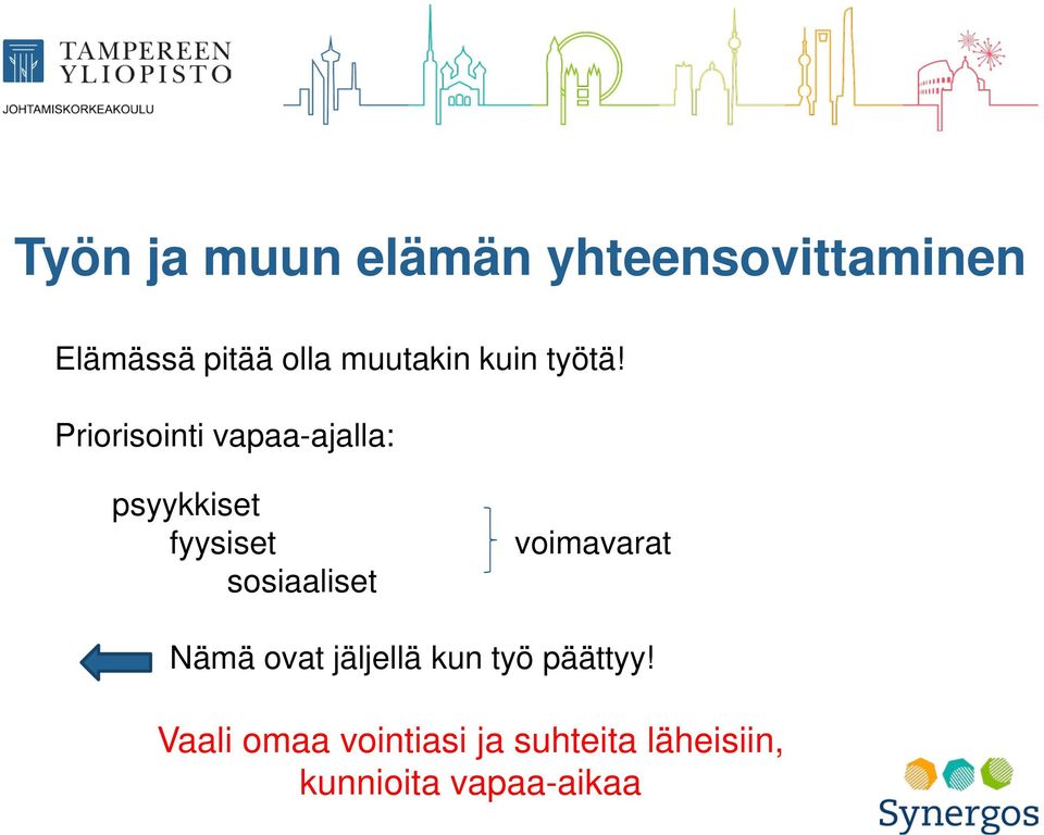 Priorisointi vapaa-ajalla: psyykkiset fyysiset sosiaaliset