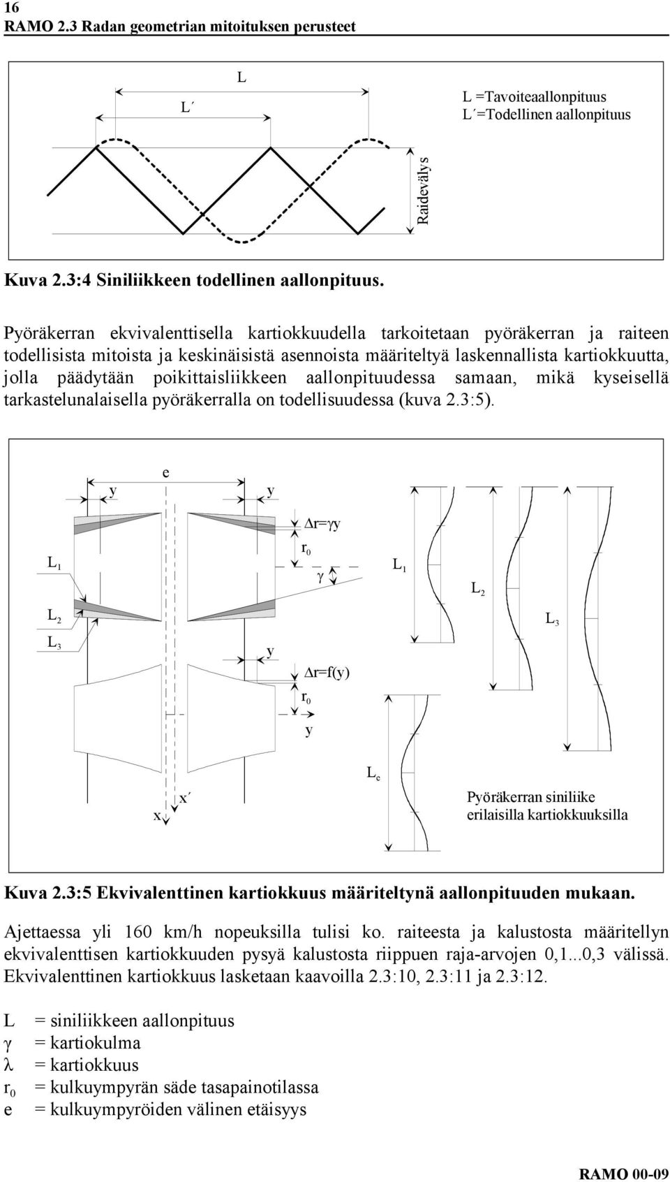 poikittaisliikkeen aallonpituudessa samaan, mikä kyseisellä tarkastelunalaisella pyöräkerralla on todellisuudessa (kuva 2.3:5).