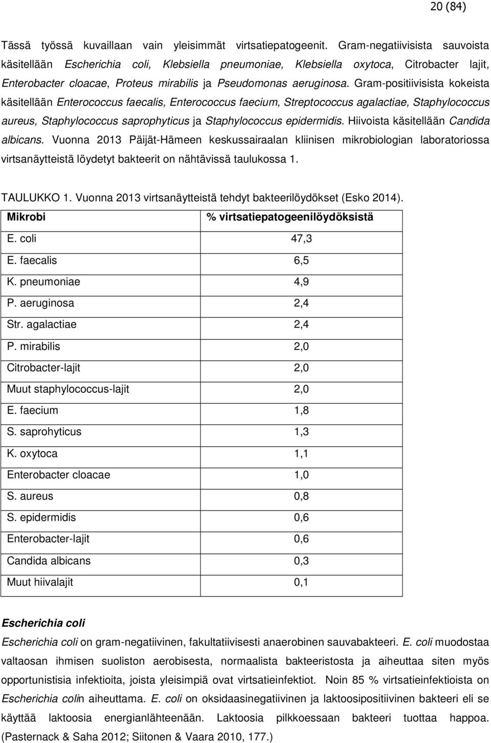 Gram-positiivisista kokeista käsitellään Enterococcus faecalis, Enterococcus faecium, Streptococcus agalactiae, Staphylococcus aureus, Staphylococcus saprophyticus ja Staphylococcus epidermidis.