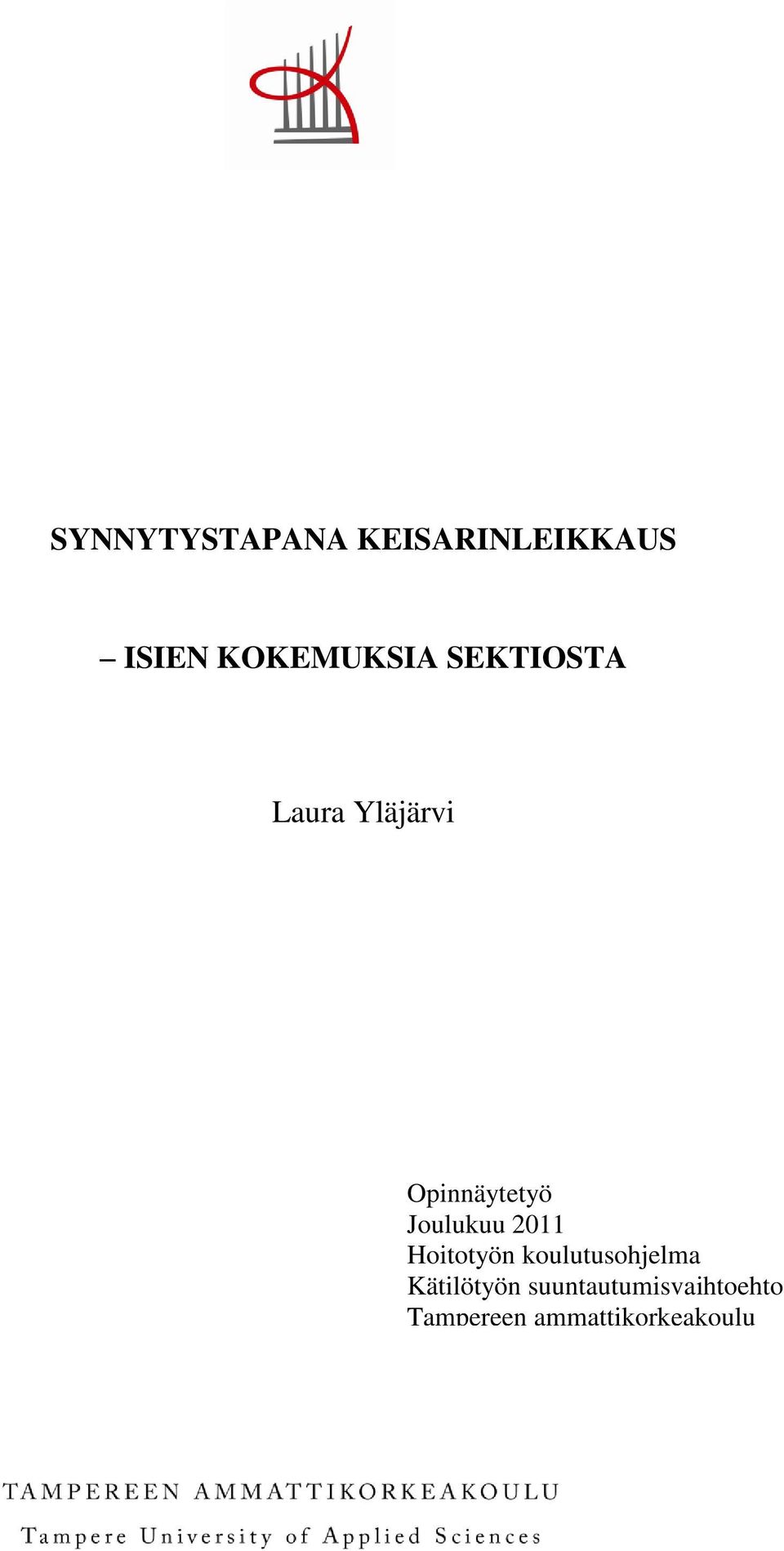 Opinnäytetyö Joulukuu 2011 Hoitotyön