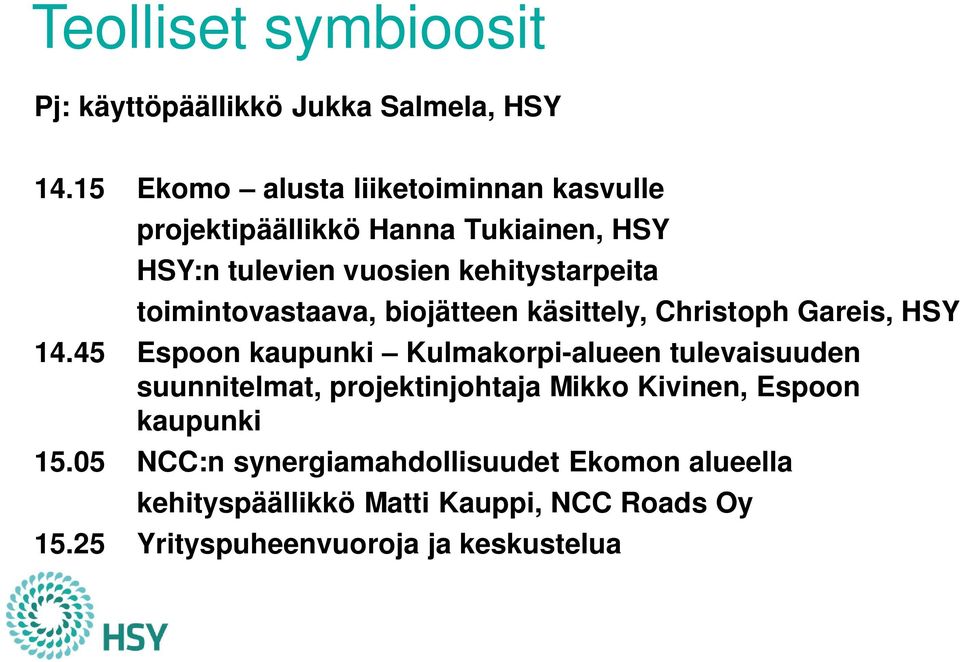 toimintovastaava, biojätteen käsittely, Christoph Gareis, HSY 14.