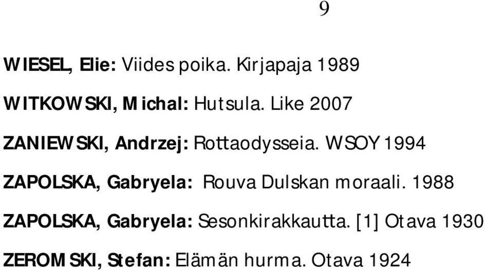 Like 2007 ZANIEWSKI, Andrzej: Ro aodysseia.