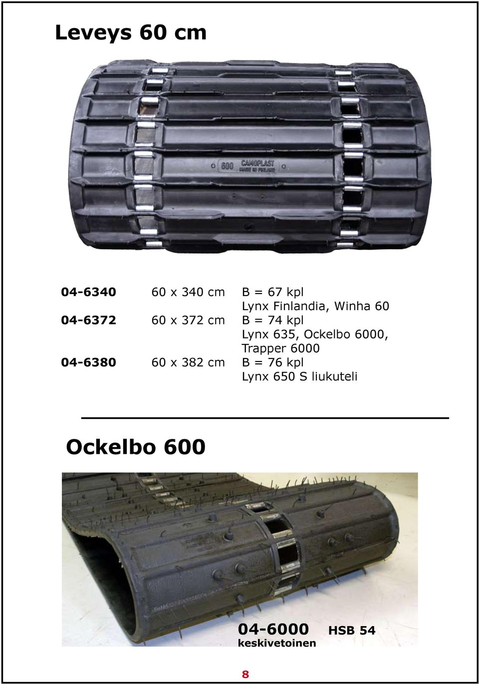 635, Ockelbo 6000, Trapper 6000 04-6380 60 x 382 cm B =