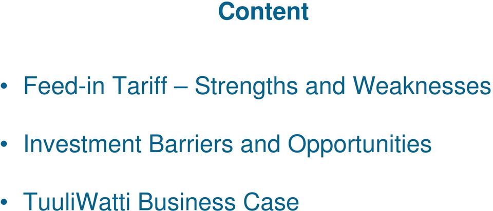 Investment Barriers and