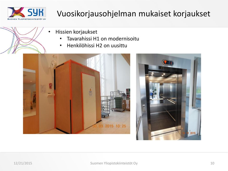 Henkilöhissi H2 on uusittu