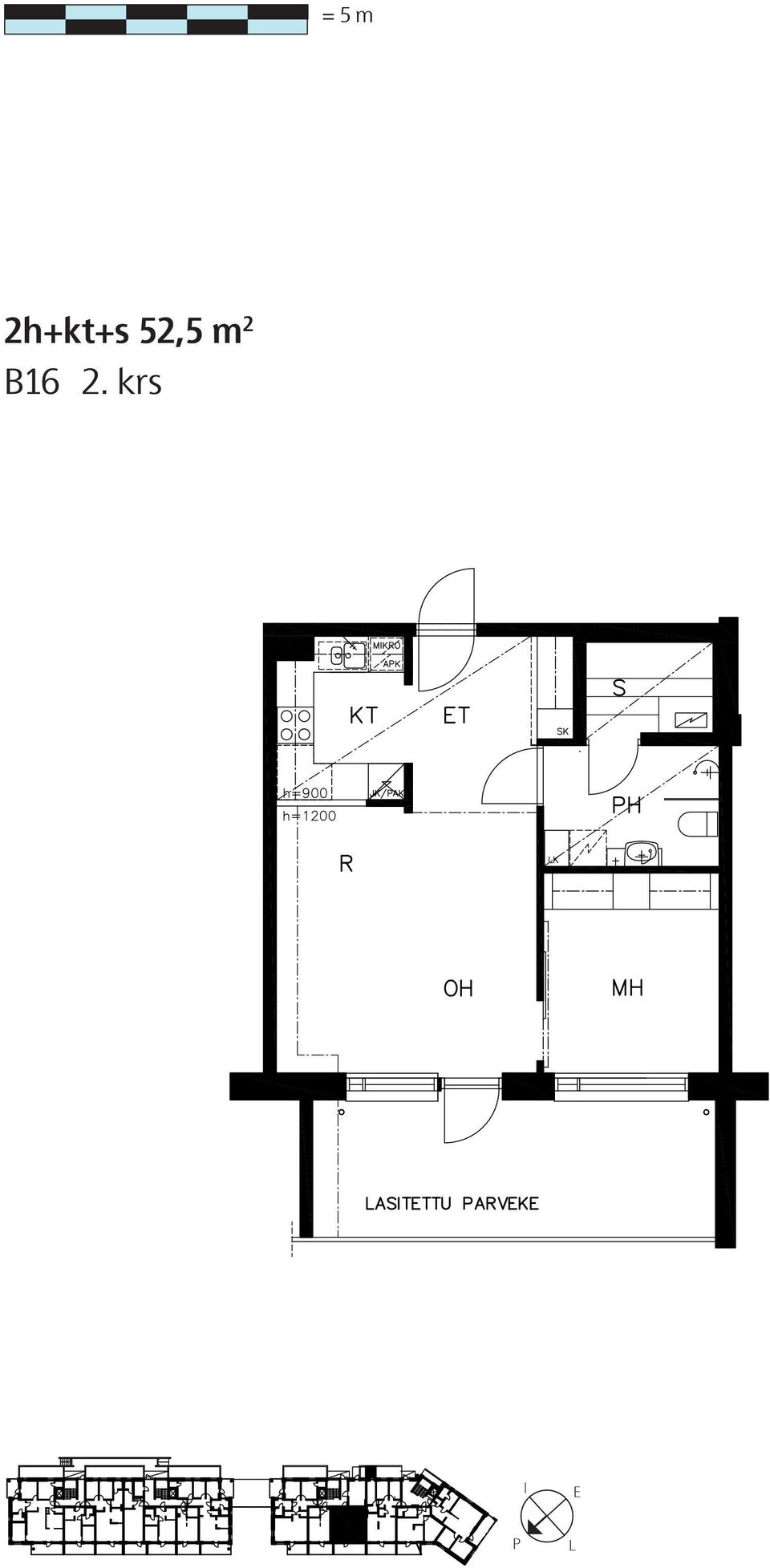 52,5 m 2