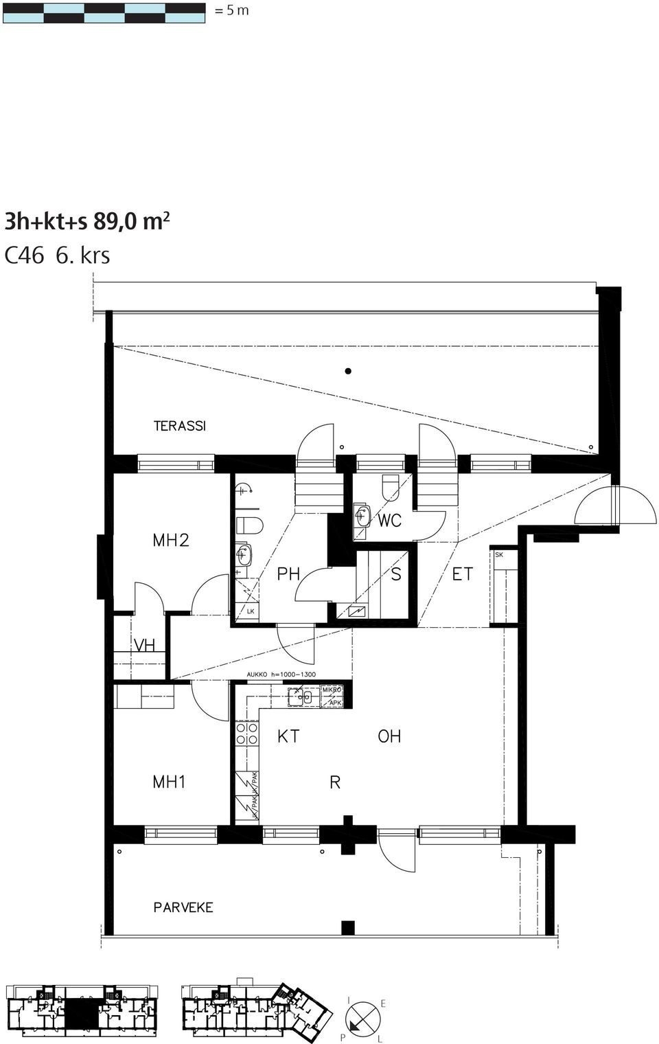 89,0 m 2