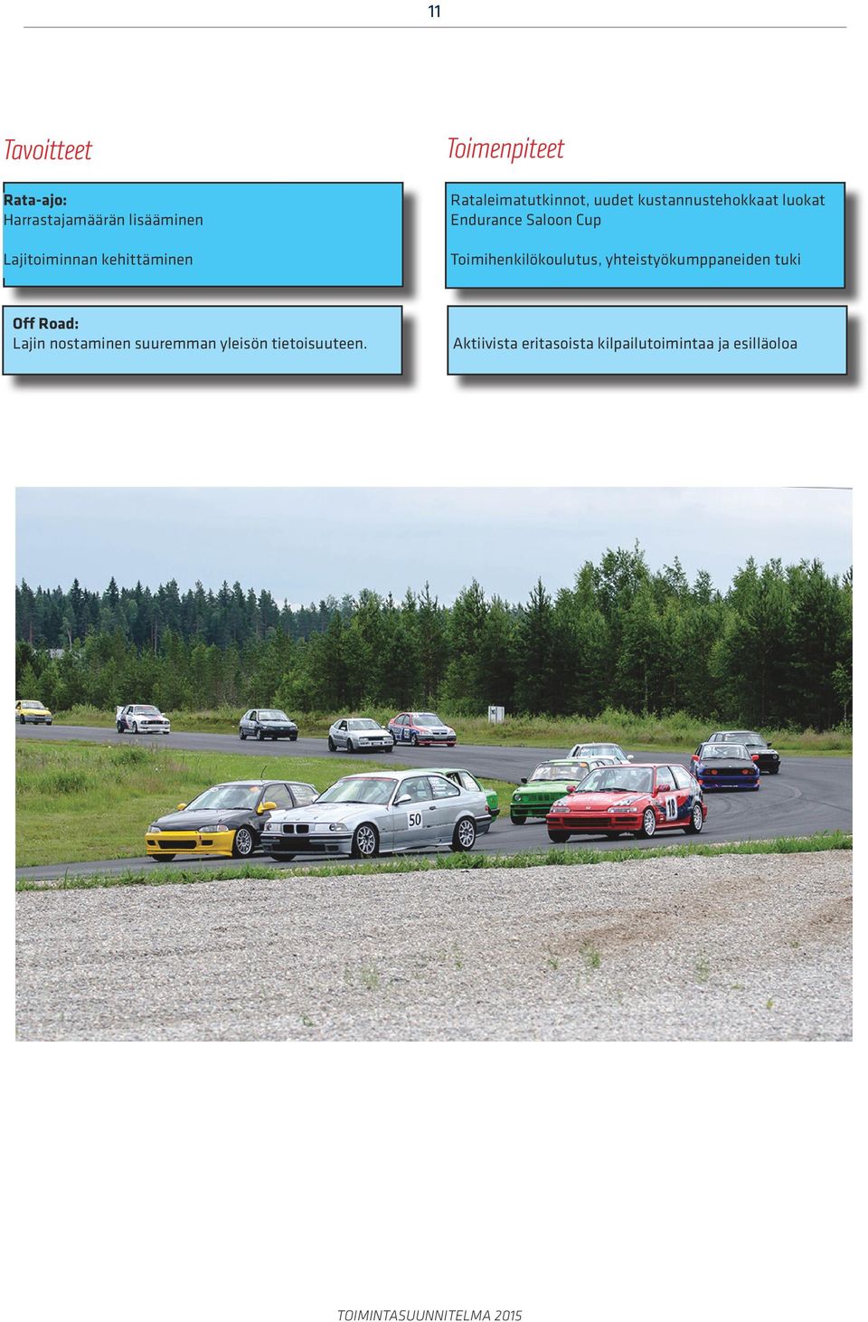 Cup Toimihenkilökoulutus, yhteistyökumppaneiden tuki Off Road: Lajin nostaminen