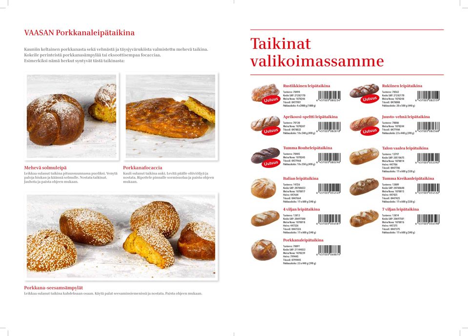 080234 T-koodi: 0477901 Pakkauskoko: 4 x 2000 g (1800 g) Uutuus Tuotenro: 70563 Kesko SAP: 21283170 Meira Nova: 1070248 6 437005 082559 T-koodi: 0478008 Pakkauskoko: 20 x 500 g (440 g)