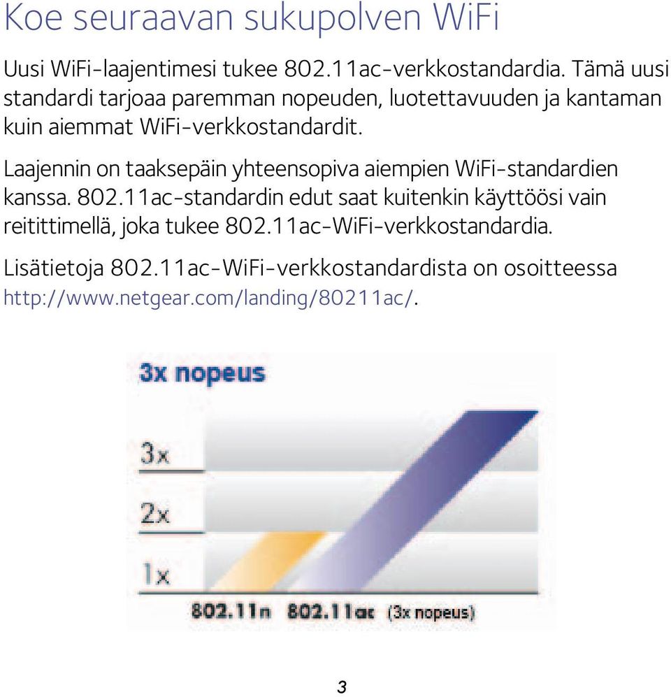 Laajennin on taaksepäin yhteensopiva aiempien WiFi-standardien kanssa. 802.