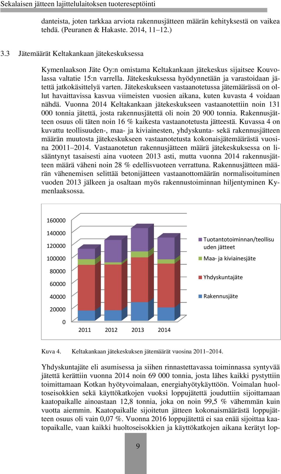 Jätekeskuksessa hyödynnetään ja varastoidaan jätettä jatkokäsittelyä varten.
