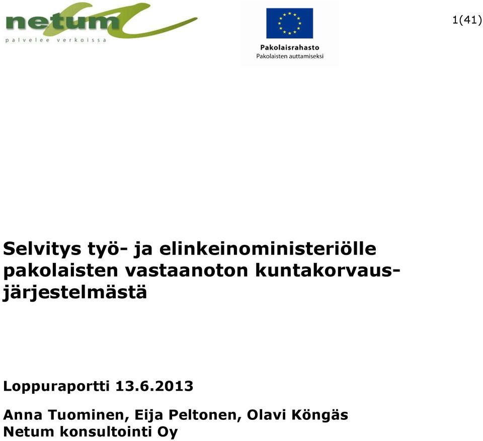 kuntakorvausjärjestelmästä Loppuraportti 13.6.