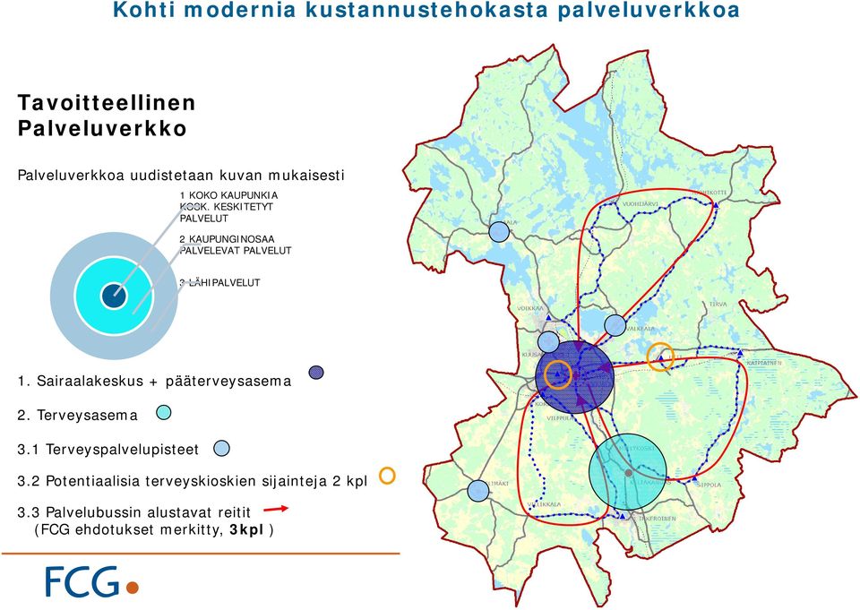 KESKITETYT yhdistetään PALVELUT 2 KAUPUNGINOSAA PALVELEVAT PALVELUT Henkilöstöresursointia voidaan 3 LÄHIPALVELUT keskittämisestä johtuvien arvioitujen tuottavuus- ja