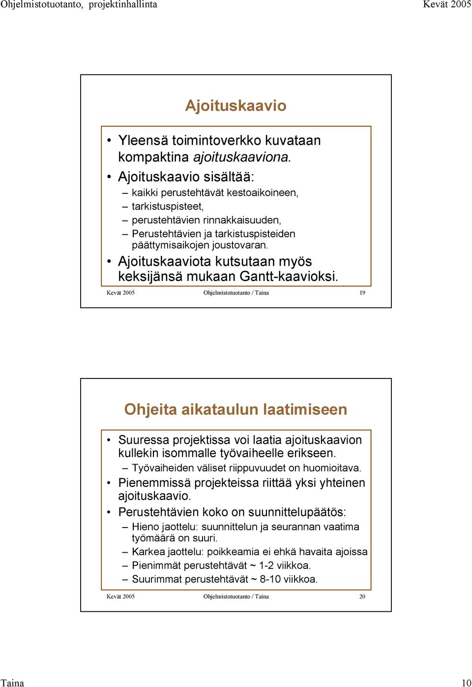 Ajoituskaaviota kutsutaan myös keksijänsä mukaan Gantt-kaavioksi.