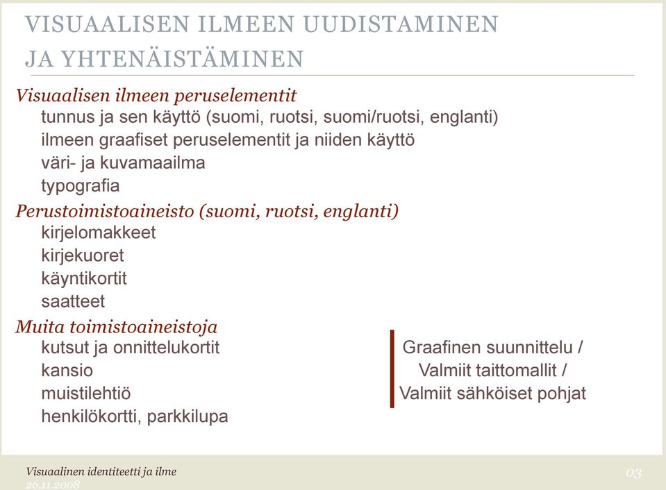 Perustoimistoineisto (suomi, ruotsi, englnti) kirjelomkkeet kirjekuoret käyntikortit stteet Muit toimistoineistoj