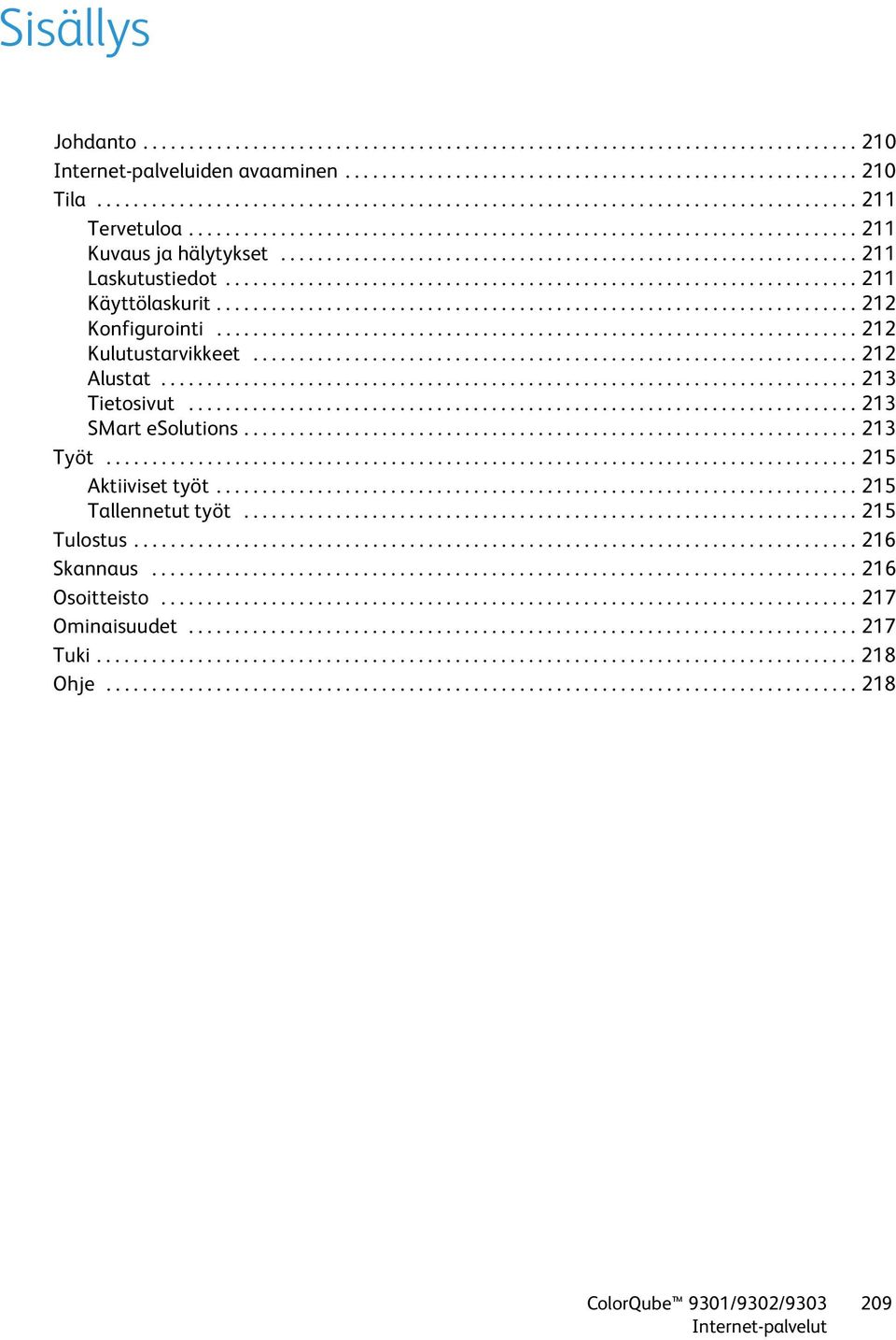 .............................................................. 211 Laskutustiedot..................................................................... 211 Käyttölaskurit...................................................................... 212 Konfigurointi.