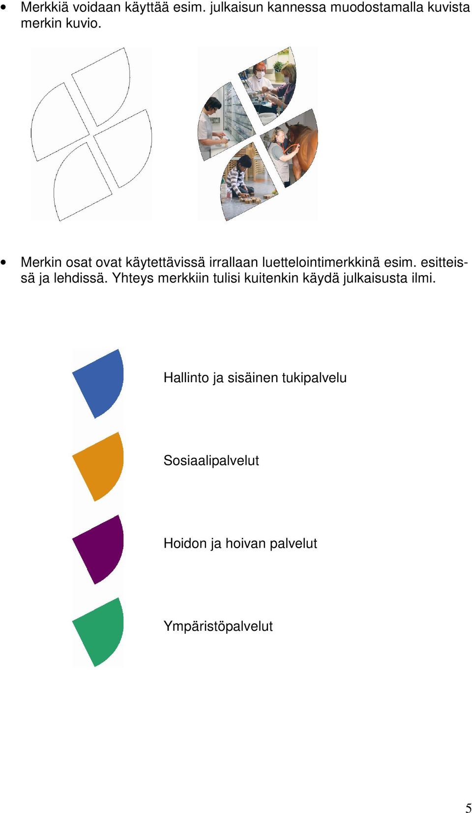 Merkin osat ovat käytettävissä irrallaan luettelointimerkkinä esim.