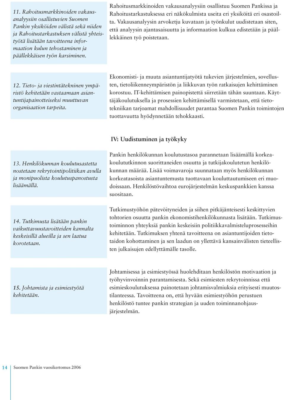 Vakausanalyysin arvoketju kuvataan ja työnkulut uudistetaan siten, että analyysin ajantasaisuutta ja informaation kulkua edistetään ja päällekkäinen työ poistetaan. 12.