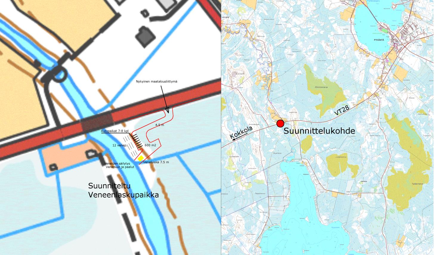 1 Sijainti Suunniteltu veneenlaskupaikka sijaitsee n.