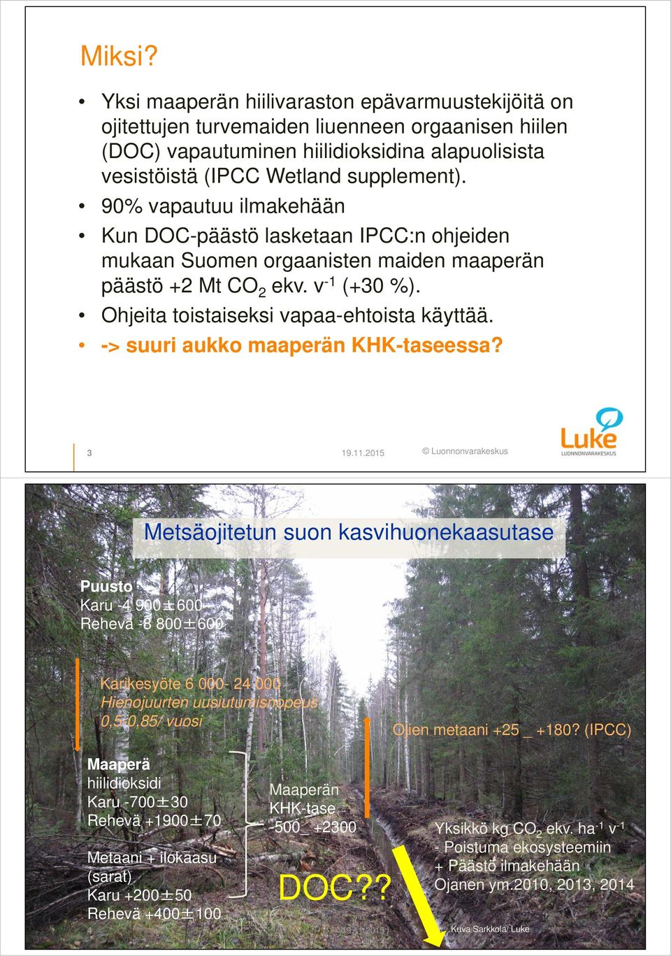 -> suuri aukko maaperän KHK-taseessa? 3 19.11.