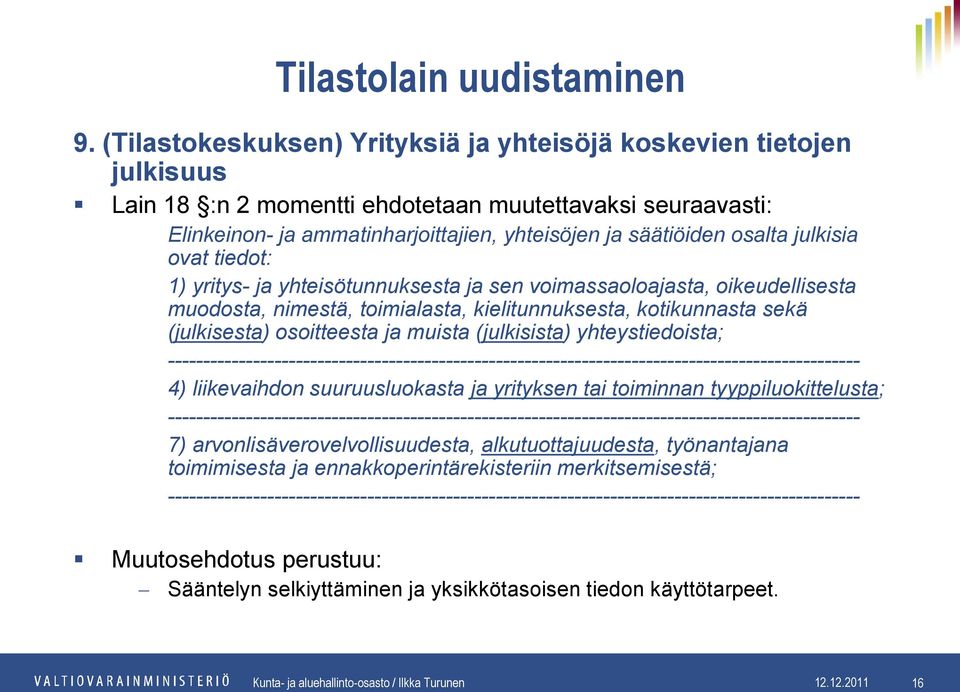 muista (julkisista) yhteystiedoista; ------------------------------------------------------------------------------------------------- 4) liikevaihdon suuruusluokasta ja yrityksen tai toiminnan