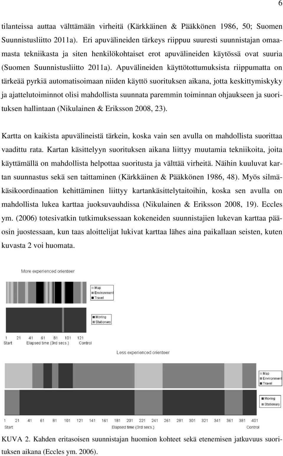 Apuvälineiden käyttötottumuksista riippumatta on tärkeää pyrkiä automatisoimaan niiden käyttö suorituksen aikana, jotta keskittymiskyky ja ajattelutoiminnot olisi mahdollista suunnata paremmin