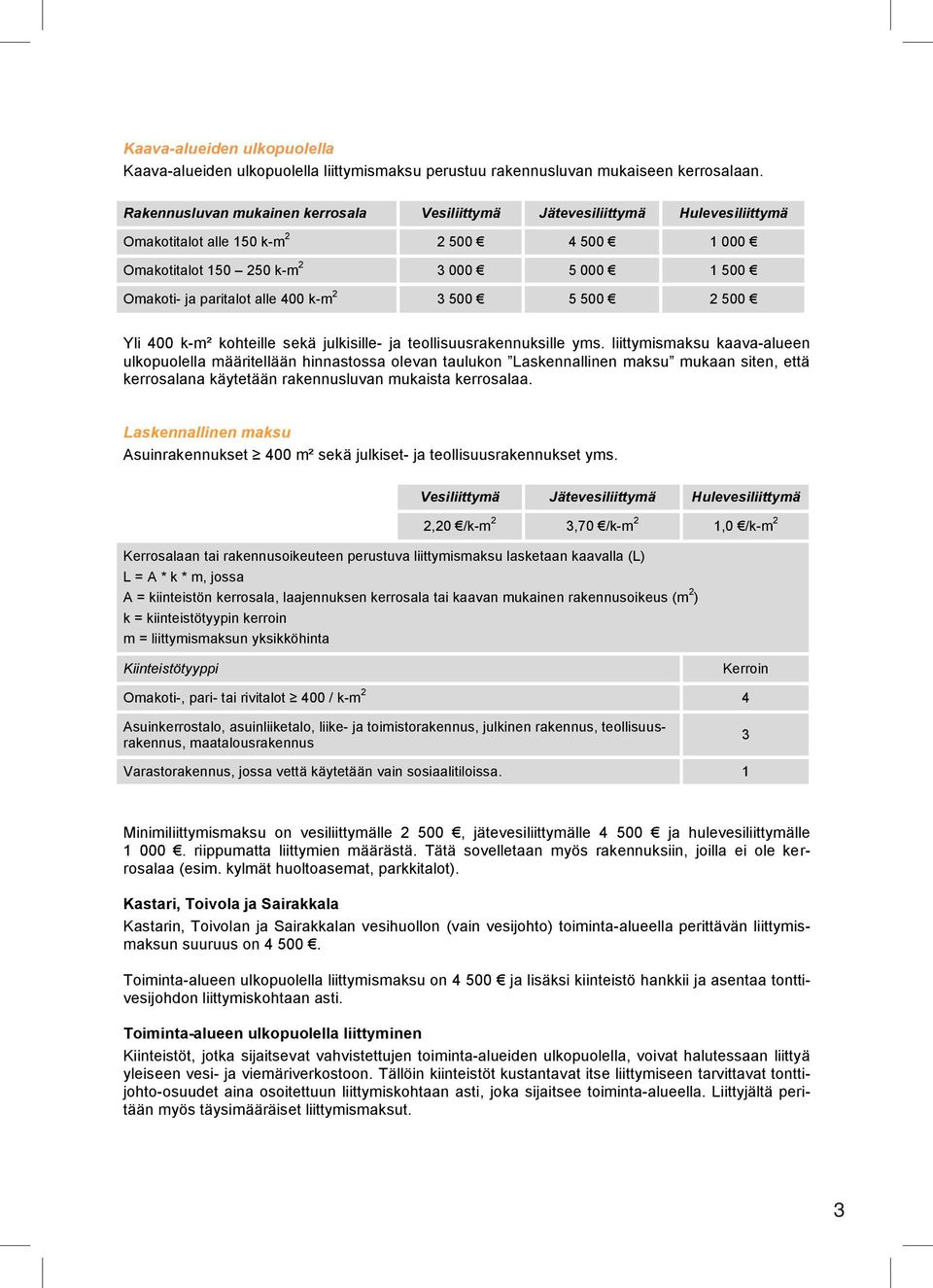 400 k-m 2 3 500 5 500 2 500 Yli 400 k-m² kohteille sekä julkisille- ja teollisuusrakennuksille yms.