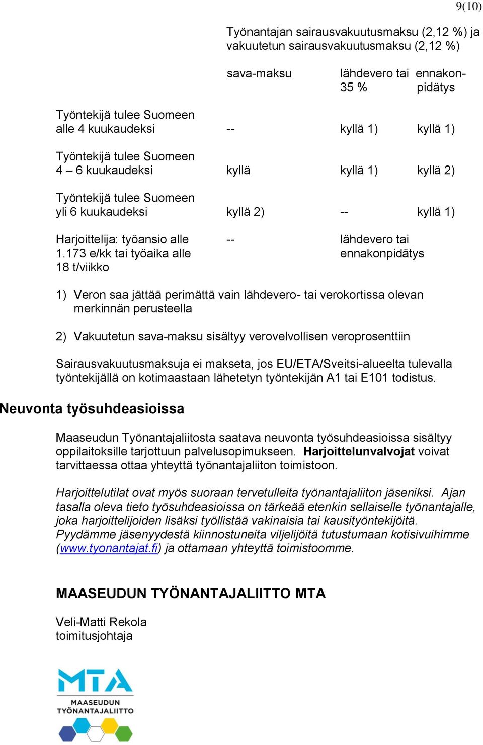 173 e/kk tai työaika alle ennakonpidätys 18 t/viikko 1) Veron saa jättää perimättä vain lähdevero- tai verokortissa olevan merkinnän perusteella 2) Vakuutetun sava-maksu sisältyy verovelvollisen