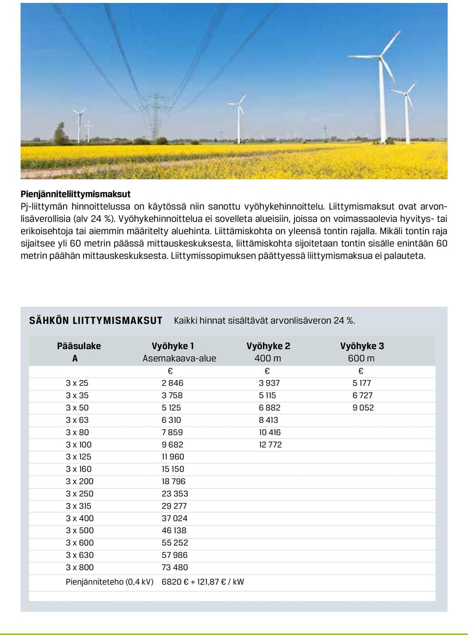 Mikäli tontin raja sijaitsee yli 60 metrin päässä mittauskeskuksesta, liittämiskohta sijoitetaan tontin sisälle enintään 60 metrin päähän mittauskeskuksesta.