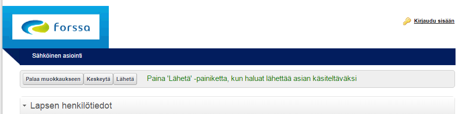 1.3 Hakemuksen keskeytys Jos hakija haluaa keskeyttää hakemuksen teon, painaa hän minkä tahansa välilehden lopussa olevaa Tallenna ja keskeytä nappia.