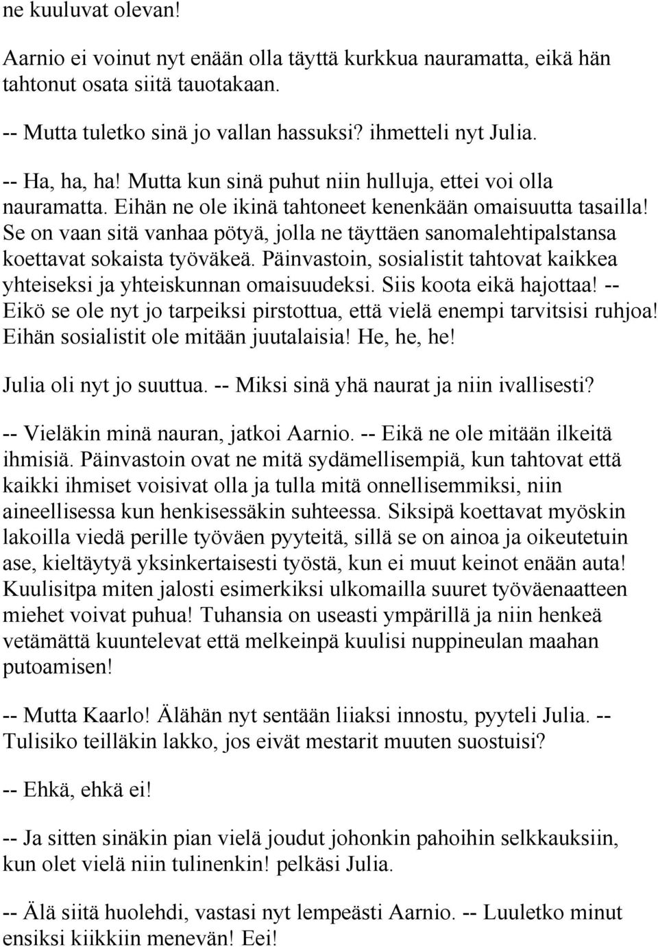 Online dating hajottaa tekstiä