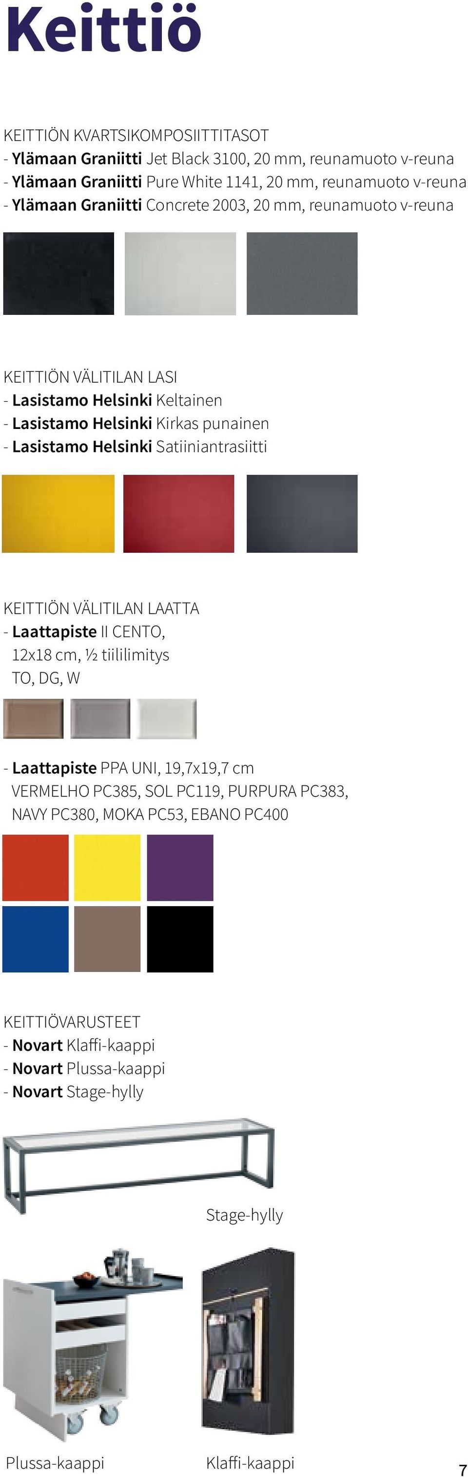 Helsinki Satiiniantrasiitti KEITTIÖN VÄLITILAN LAATTA - Laattapiste II CENTO, 12x18 cm, ½ tiililimitys TO, DG, W - Laattapiste PPA UNI, 19,7x19,7 cm VERMELHO PC385, SOL