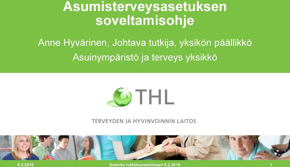 päällikkö Asuinympäristö ja terveys