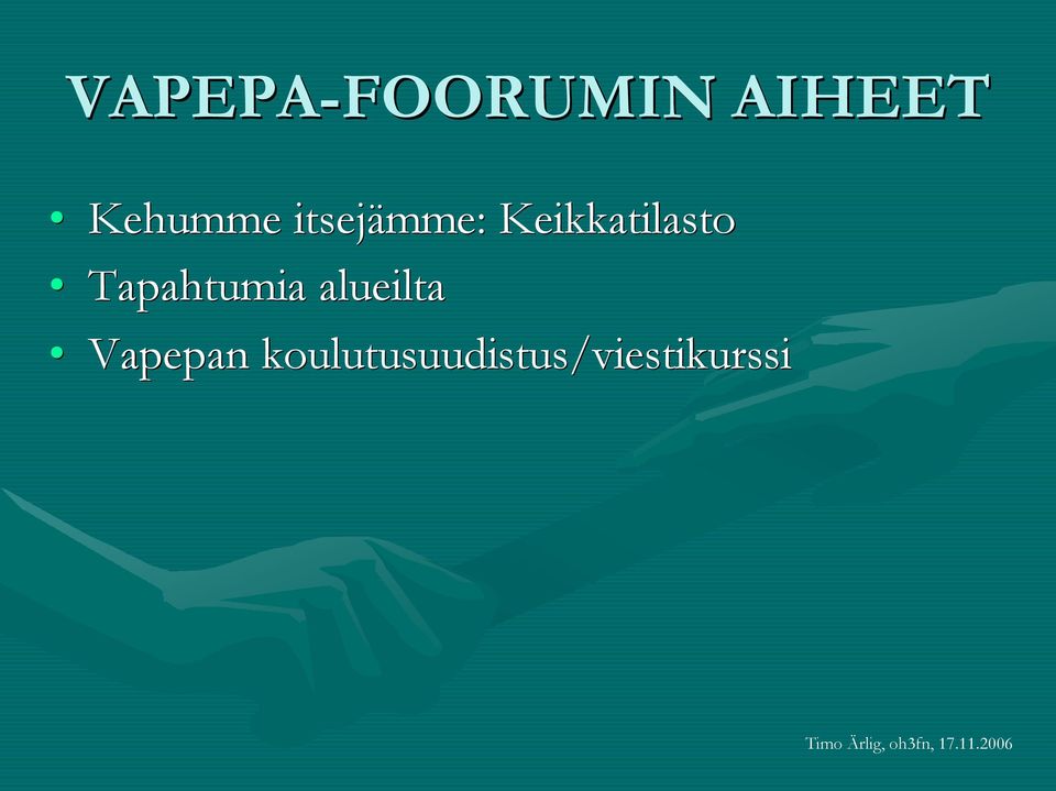 Keikkatilasto Tapahtumia