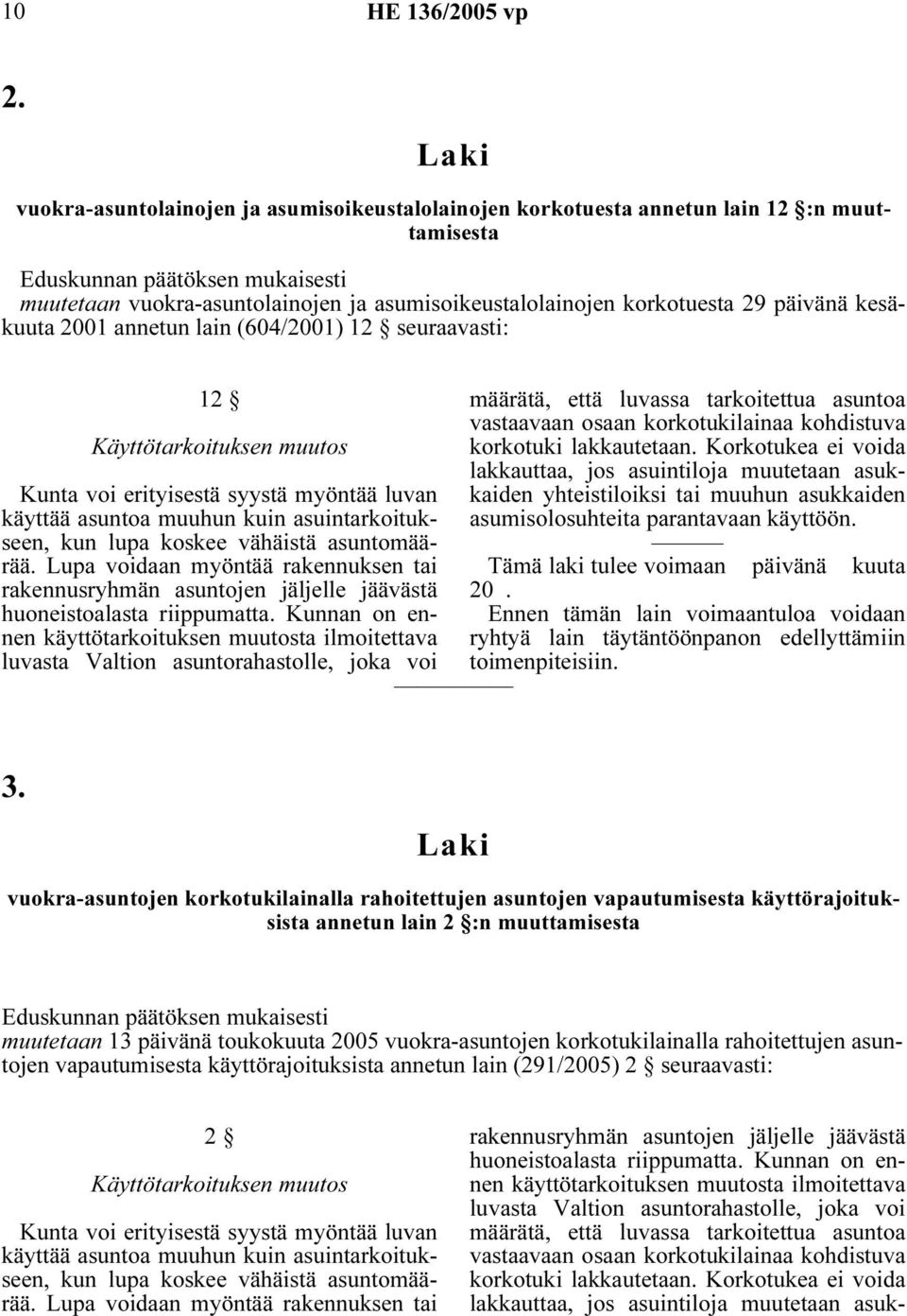 korkotuesta 29 päivänä kesäkuuta 2001 annetun lain (604/2001) 12 seuraavasti: 12 Lupa voidaan myöntää rakennuksen tai rakennusryhmän asuntojen jäljelle jäävästä huoneistoalasta riippumatta.