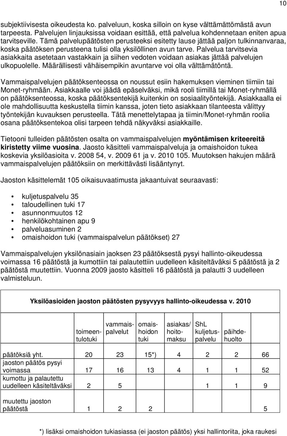 Palvelua tarvitsevia asiakkaita asetetaan vastakkain ja siihen vedoten voidaan asiakas jättää palvelujen ulkopuolelle. Määrällisesti vähäisempikin avuntarve voi olla välttämätöntä.