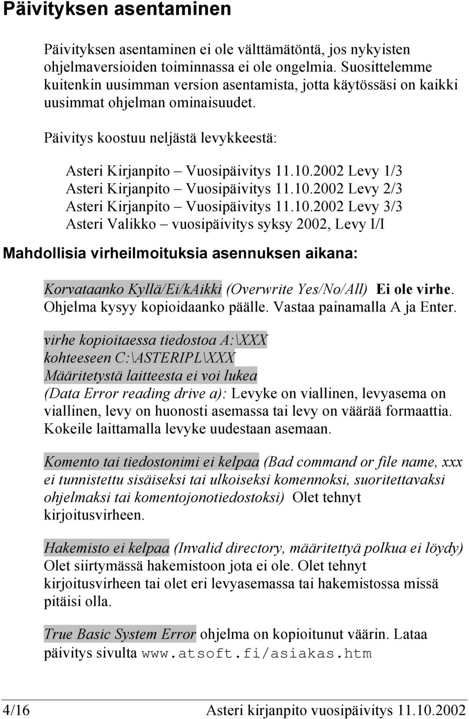2002 Levy 1/3 Asteri Kirjanpito Vuosipäivitys 11.10.