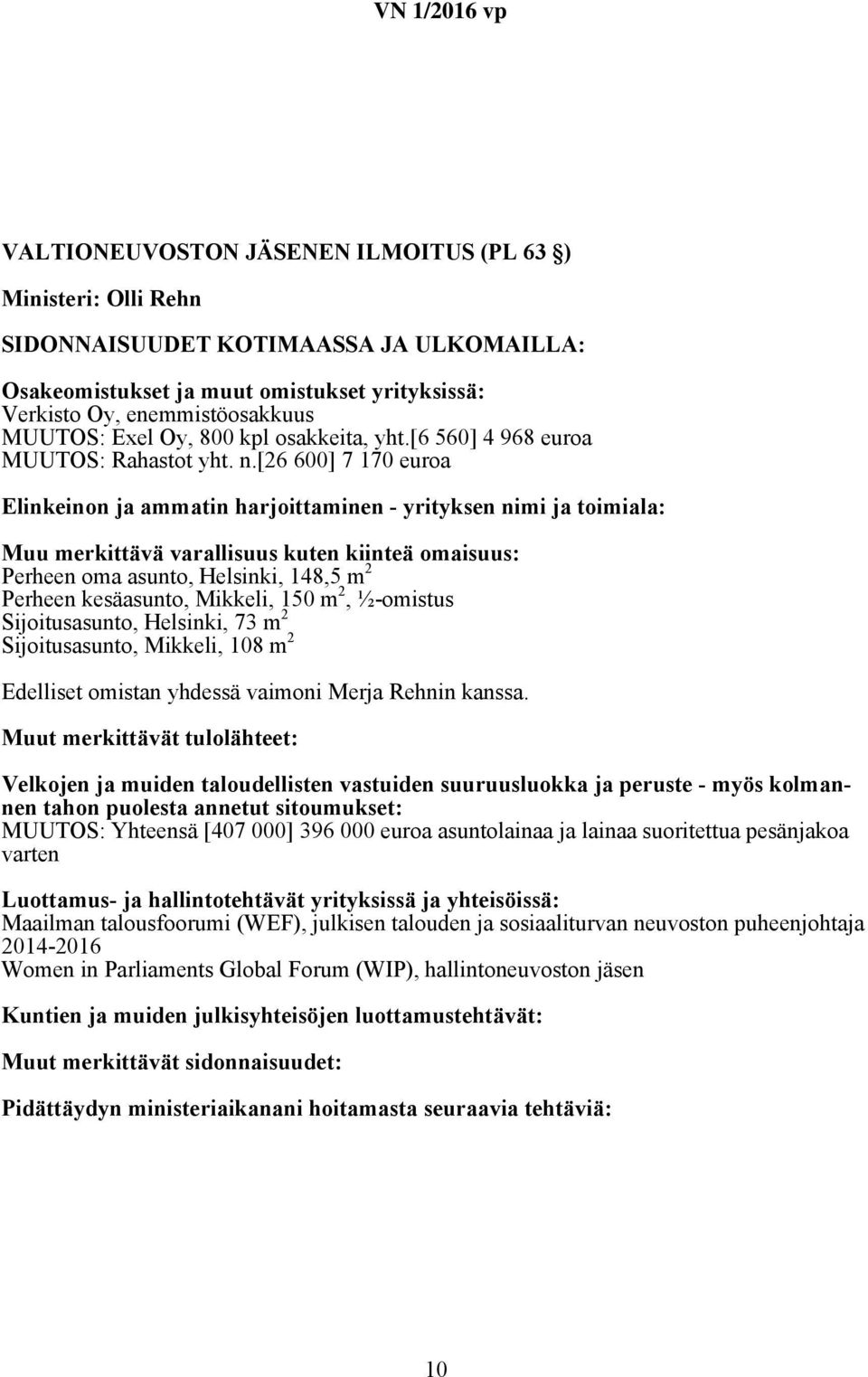 Sijoitusasunto, Mikkeli, 108 m 2 Edelliset omistan yhdessä vaimoni Merja Rehnin kanssa.