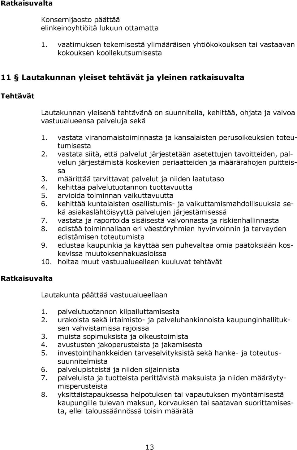 tehtävänä on suunnitella, kehittää, ohjata ja valvoa vastuualueensa palveluja sekä 1. vastata viranomaistoiminnasta ja kansalaisten perusoikeuksien toteutumisesta 2.