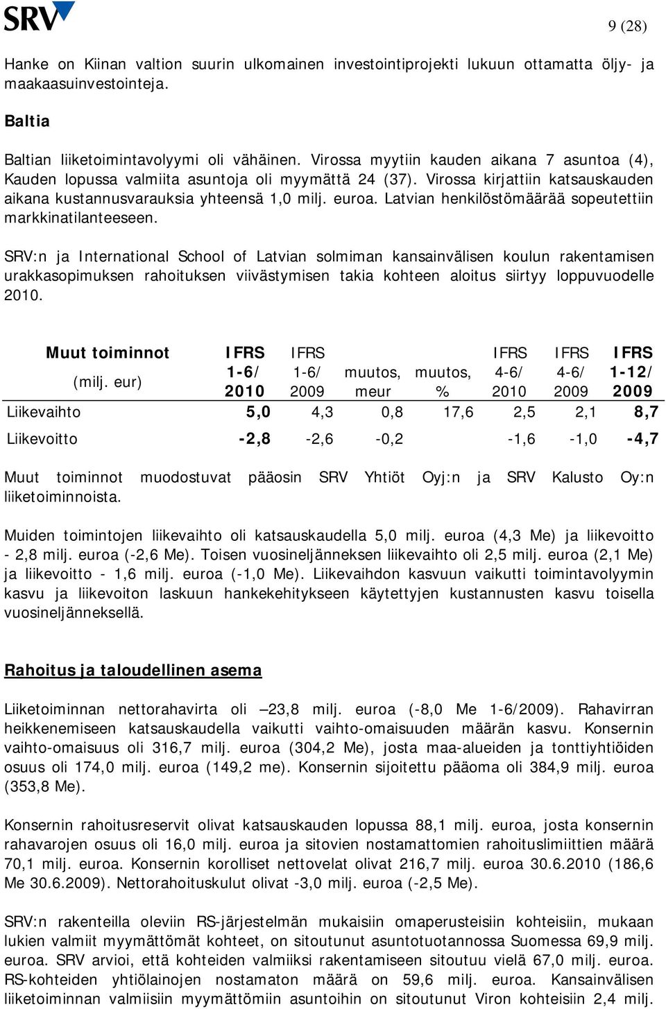 Latvian henkilöstömäärää sopeutettiin markkinatilanteeseen.