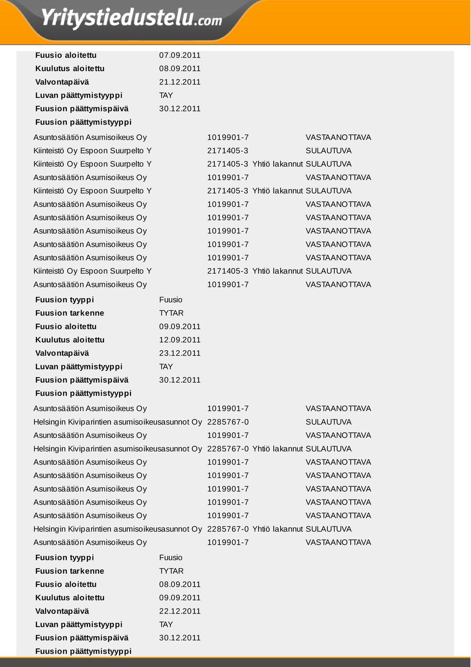 2011 n päättymispäivä 30.12.