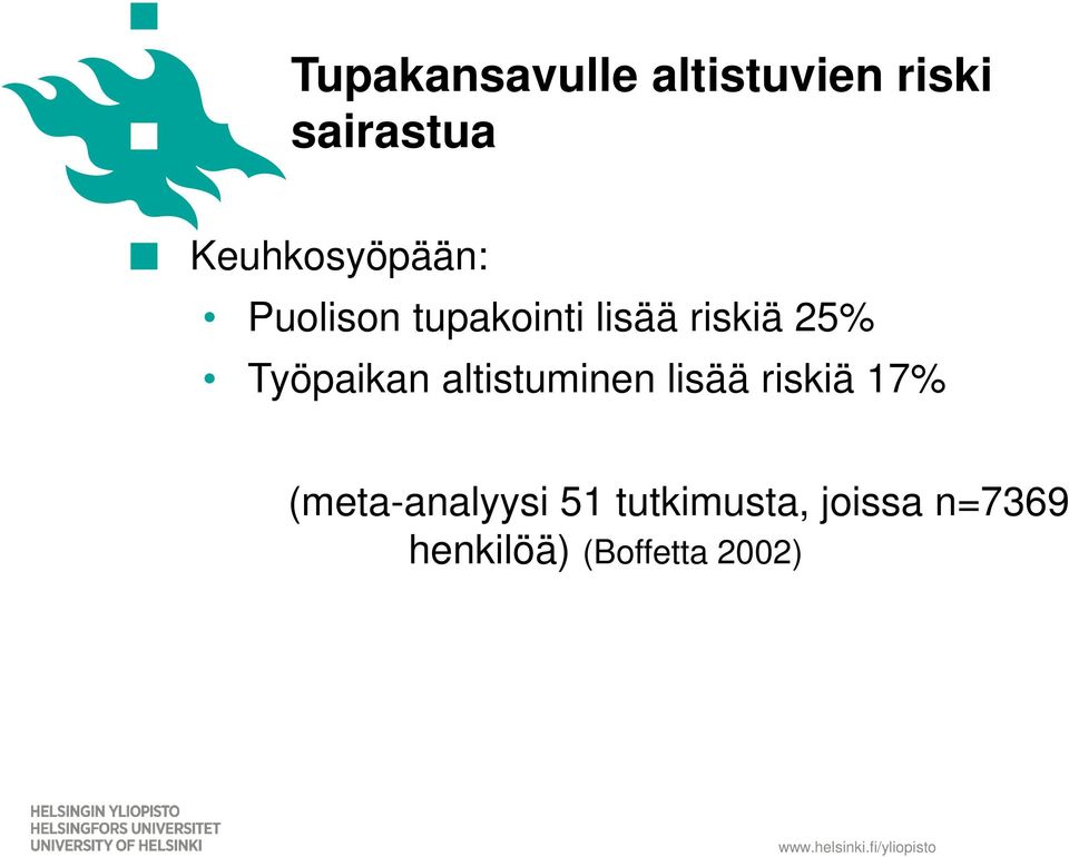 25% Työpaikan altistuminen lisää riskiä 17%