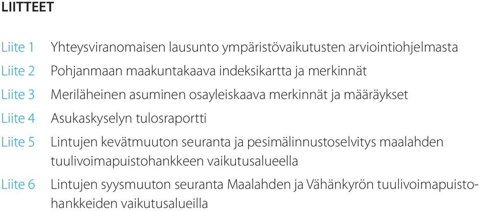 ja määräykset Asukaskyselyn tulosraportti Lintujen kevätmuuton seuranta ja pesimälinnustoselvitys maalahden